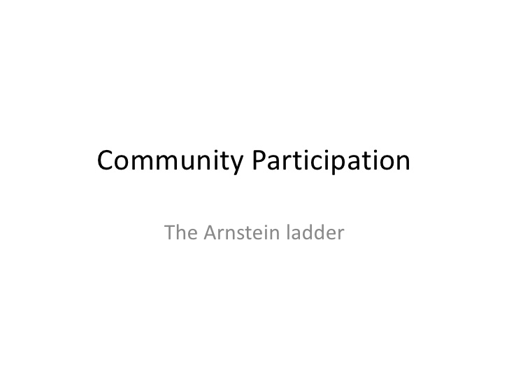 ladder of community participation